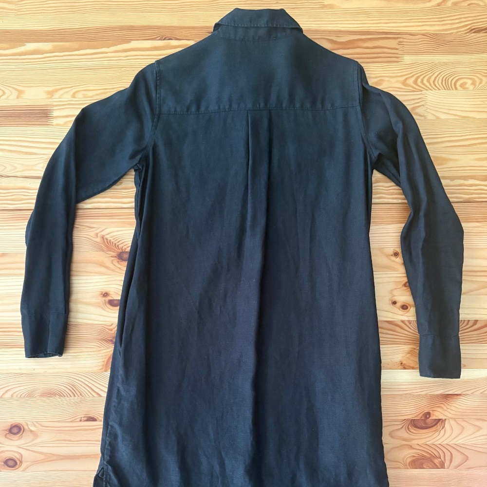 Everlane Black 100% Linen Button Shirt Dress XXS - Picture 7 of 15